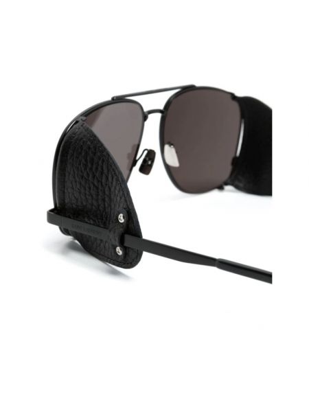 Gafas de sol de cuero Saint Laurent negro