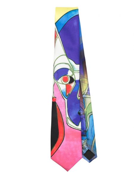 Jedwabny krawat z nadrukiem Kidsuper różowy