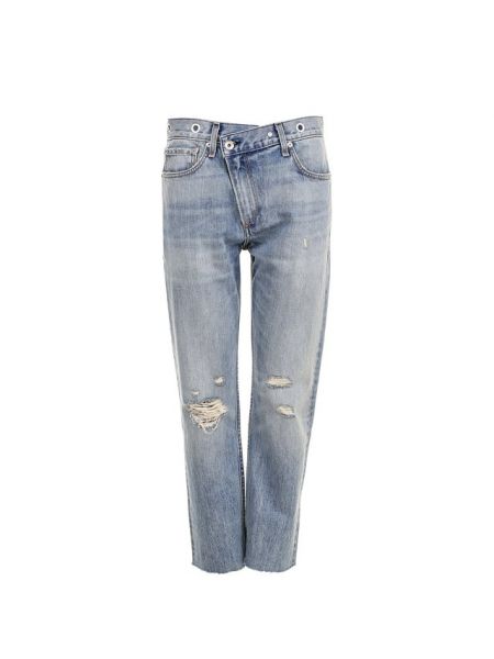 Укороченные прямые джинсы Rag&bone, голубые