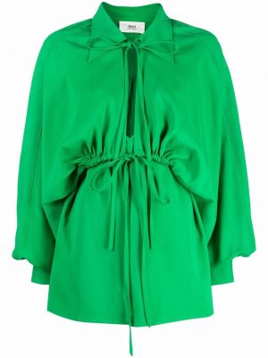 Макси рокля с панделка Ami Paris зелено