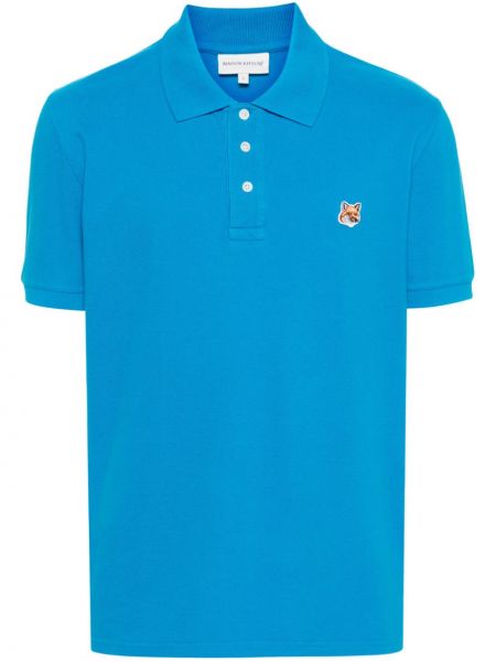 Polo en coton Maison Kitsuné bleu