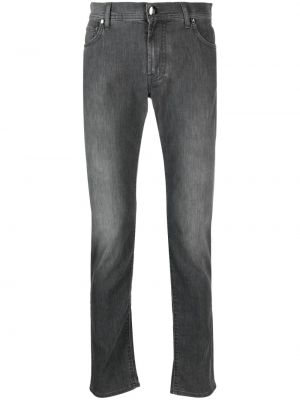 Skinny džíny s nízkým pasem Corneliani šedé