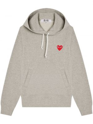 Pamučna hoodie s kapuljačom s uzorkom srca Comme Des Garçons Play siva
