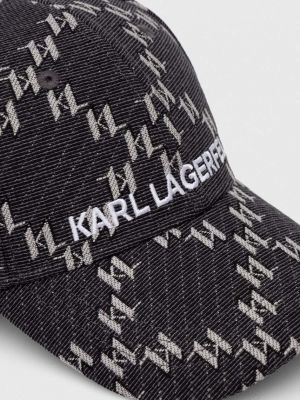 Czapka z daszkiem Karl Lagerfeld szara