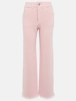 Памучни кашмирени прав панталон Barrie розово