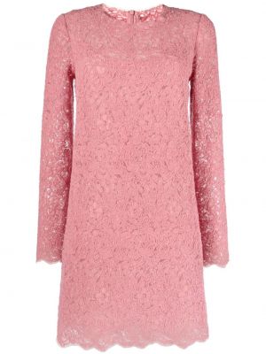 Koktel haljina od tila s čipkom Ermanno Scervino ružičasta