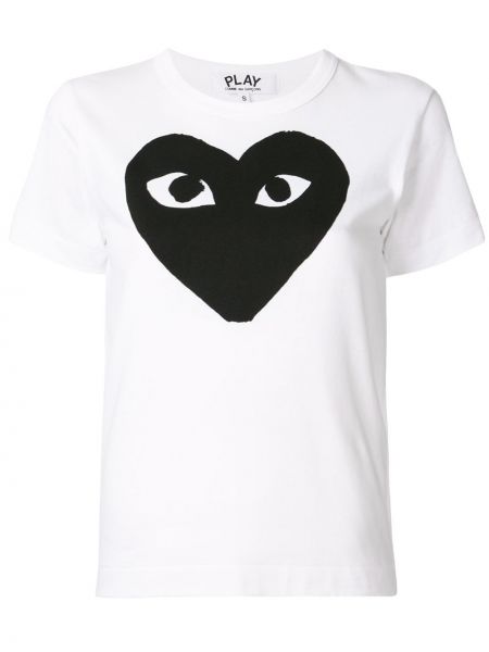 Trykt t-skjorte Comme Des Garçons Play hvit