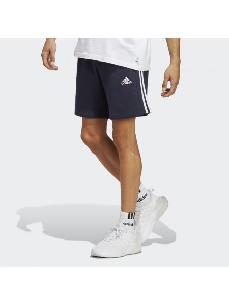 Dzianinowe szorty w paski Adidas Sportswear niebieskie