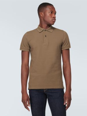 Tricou polo din bumbac Tom Ford verde