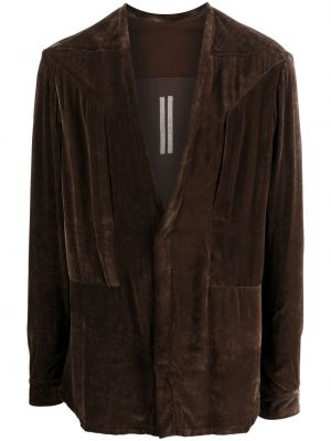 Marškiniai velvetinė v formos iškirpte Rick Owens ruda