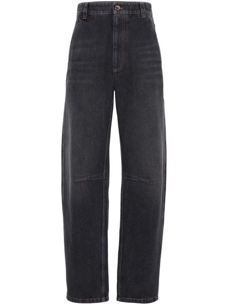 High waist straight jeans Brunello Cucinelli schwarz