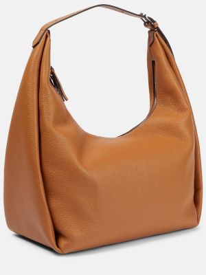 Kožená nákupná taška Totême hnedá