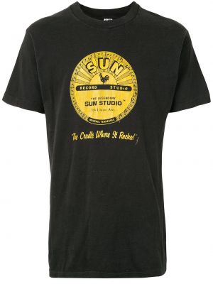 Camiseta con estampado Fake Alpha Vintage negro