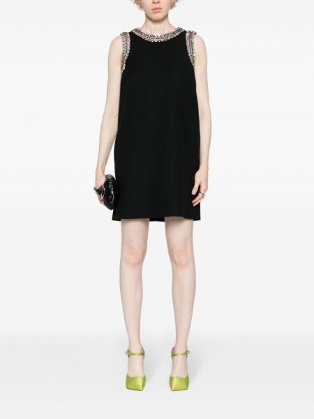 Křišťálové mini šaty Gucci černé