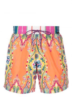 Kratke hlače s printom s paisley uzorkom Etro narančasta
