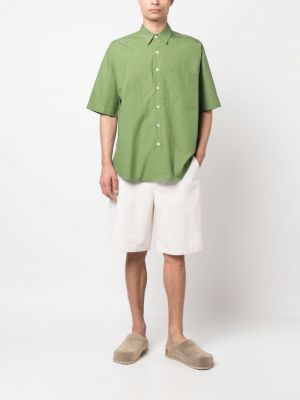 Hemd aus baumwoll mit taschen Auralee grün