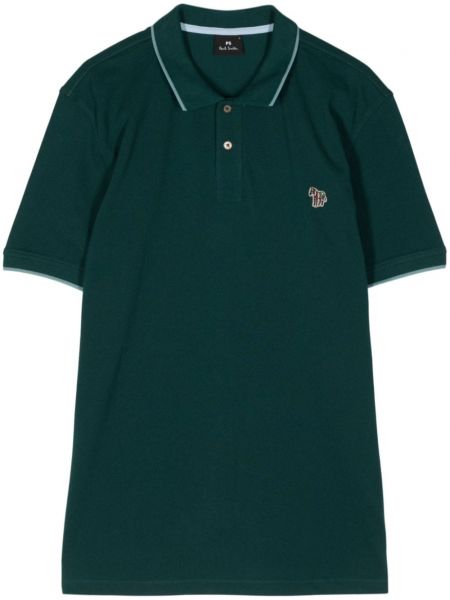 Medvilninis polo marškinėliai su zebro raštu Ps Paul Smith žalia
