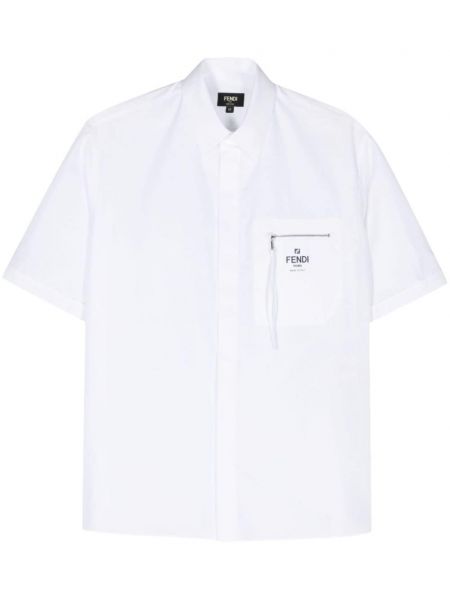 Pamučna košulja s printom Fendi bijela