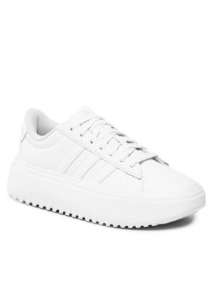 Ilgaauliai batai su platforma Adidas balta