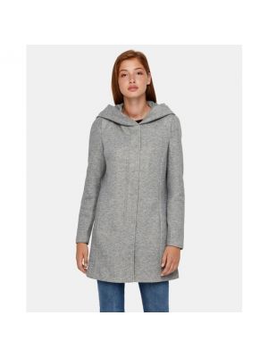 Abrigo con capucha Vero Moda gris