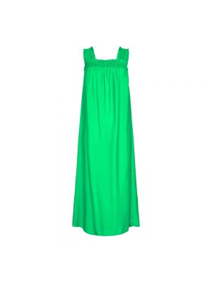 Sukienka długa z falbankami relaxed fit Co'couture - zielony