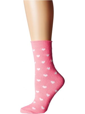 Флисовые носки с сердечками Plush розовые