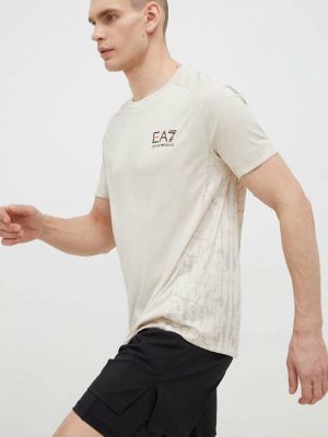 EA7 Emporio Armani t-shirt bézs, férfi, mintás
