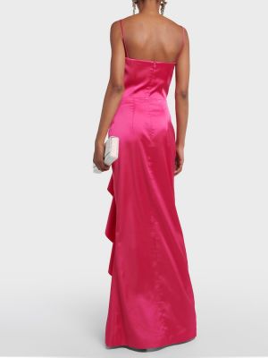 Σατέν μάξι φόρεμα ντραπέ Rasario ροζ
