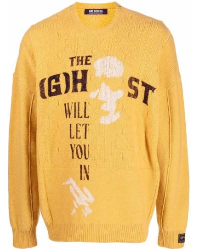 Пуловер от мерино вълна Raf Simons жълто