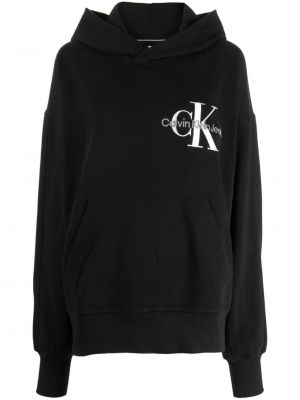 Siuvinėtas džemperis su gobtuvu Calvin Klein juoda