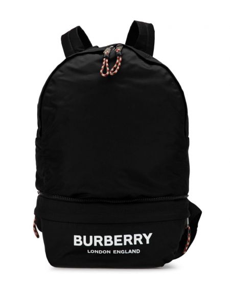 Nylonowa torba z nadrukiem Burberry Pre-owned czarna