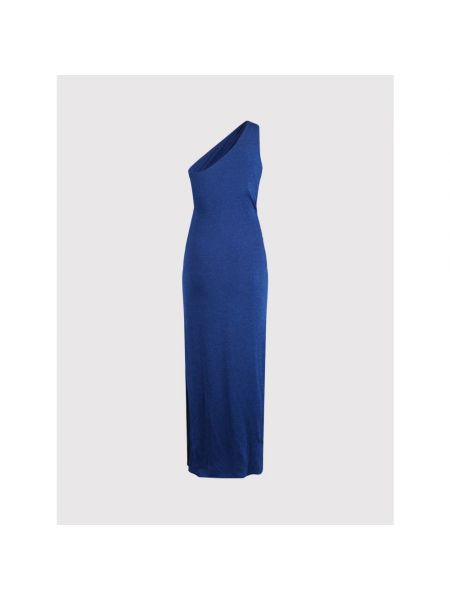 Vestido de un solo hombro asimétrico plisado Baobab Collection azul