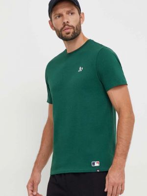 Зелена однотонна бавовняна футболка 47brand