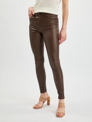 Kožené priliehavé nohavice skinny fit Orsay