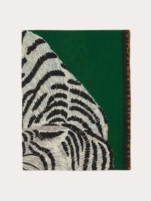 Bufanda de lana con estampado Inoui Editions verde