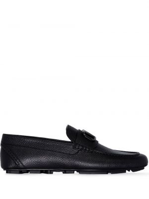 Skinn loafers Valentino Garavani svart