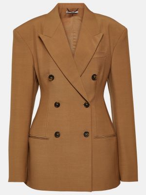 Шерстяной пиджак Stella Mccartney коричневый