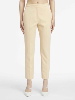 Pantalones rectos slim fit de algodón Calvin Klein beige