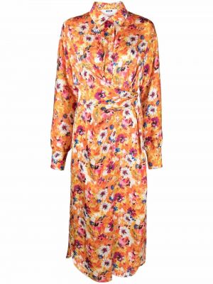 Trykt floral dress Msgm oransje