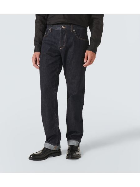 Klasik straight fit jean pantolon Dolce&gabbana mavi