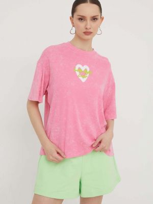 Памучна тениска Hugo розово