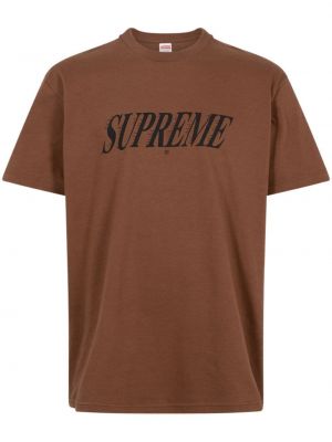 Bavlnené tričko Supreme hnedá