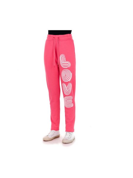 Spodnie sportowe Love Moschino różowe