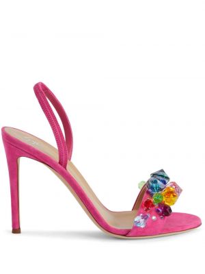 Semišové sandále Giuseppe Zanotti ružová