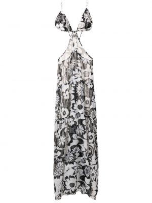 Dolga obleka s cvetličnim vzorcem s potiskom Amir Slama