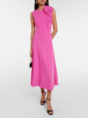 Midi haljina s cvjetnim printom Roland Mouret ružičasta