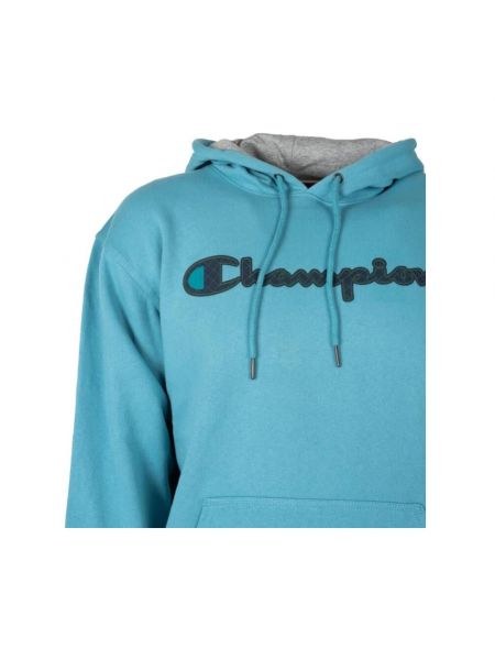 Sudadera con capucha de algodón unicolor Champion azul