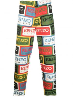 Прав панталон с принт Kenzo зелено