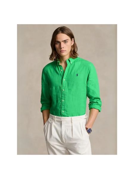 Camisa de lino slim fit Polo Ralph Lauren verde