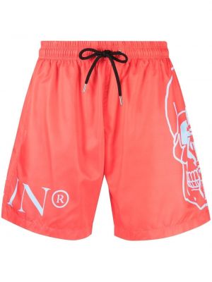 Trykt shorts Philipp Plein rød